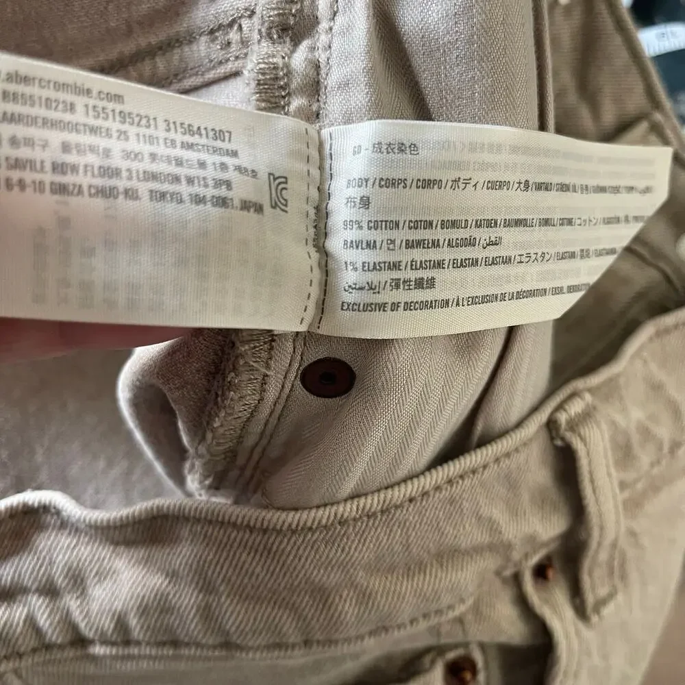 Abercrombie & Fitch The 90s Straight Ultra High Rise Jeans Oat Tan - Size 34/18